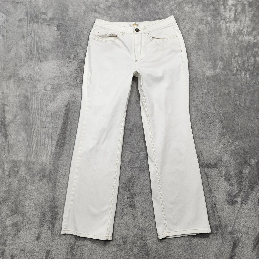 Vintage Talbots Jeans Womens 6 PETITE Cream Mid Rise Straight Leg Stretch Casual